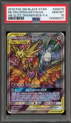 Pokemon Moltres & Zapdos & Articuno GX Hidden Fates ETB FA Promo SM210 PSA 10 - Image 1