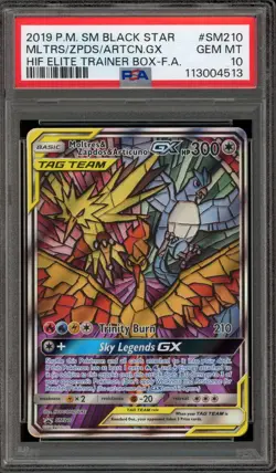 Pokemon Moltres/Zapdos/Articuno GX Hidden Fates ETB FA Promo SM210 PSA 10 - Image 1