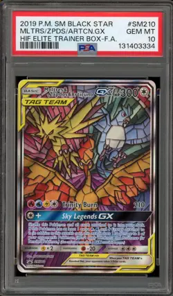 Pokemon Moltres & Zapdos & Articuno GX Hidden Fates ETB FA Promo SM210 PSA 10 - Image 1