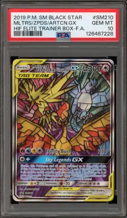 Pokemon Moltres & Zapdos & Articuno GX Hidden Fates ETB FA Promo SM210 PSA 10 - Image 1