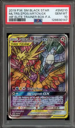 Pokemon Moltres & Zapdos & Articuno GX Hidden Fates ETB FA Promo SM210 PSA 10 - Image 1