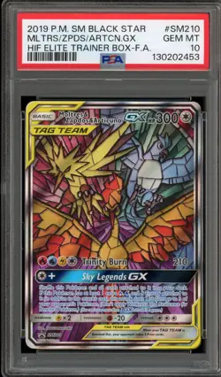 Pokemon Moltres & Zapdos & Articuno GX Hidden Fates ETB FA Promo SM210 PSA 10 - Image 1