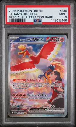 2025 POKEMON DRI EN-DESTINED RIVALS #230 ETHAN'S HO-OH EX PSA 9 - Image 1