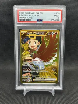 2025 POKEMON DRI EN-DESTINED RIVALS HYPER RARE #239 ETHAN'S HO-OH EX PSA 9 - Image 1