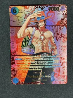 Portgas D Ace OP13-119 SEC Red Manga Raw NM Holo One Piece Carrying On His Will - Image 2