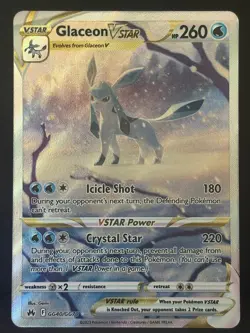 Glaceon Vstar GG40/GG70 Crown Zenith: Galarian Gallery Pokemon TCG Card NM - Image 1
