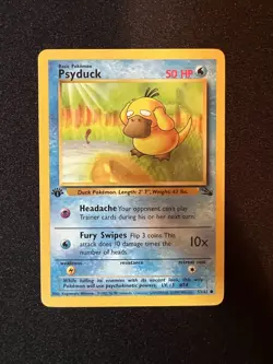1st Edition Psyduck 53/62 Fossil Pokemon Card Near Mint/Mint (pulled from pack) - Image 1