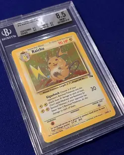 Beckett 8.5 Raichu Holo #14 Pokemon Fossil 1999 - Image 2