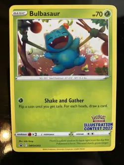Pokemon TCG Bulbasaur Illustration Contest 2022 SWSH303 Promo Card - Image 1