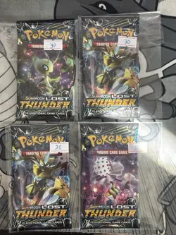2018 Pokemon Sun & Moon Lost Thunder Booster Pack Lot Of Four (4) - Image 1
