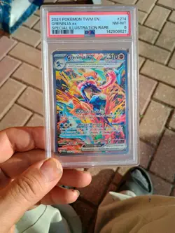 2024 POKEMON SCARLET & VIOLET TWILIGHT MASQUERADE 214/167 GRENINJA EX- PSA 8 - Image 1
