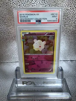 2016 POKEMON XY GENERATIONS RADIANT COLLECTION #RC19 SWIRLIX PSA 9 - Image 1