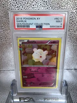 2016 POKEMON XY GENERATIONS RADIANT COLLECTION #RC19 SWIRLIX PSA 9 - Image 2