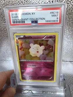 2016 POKEMON XY GENERATIONS RADIANT COLLECTION #RC19 SWIRLIX PSA 9 - Image 3