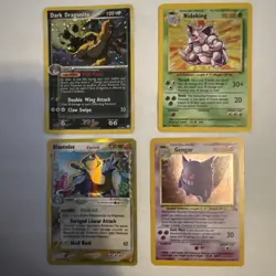 Pokemon Holo Lot (4) - Blastoise, Gengar, Dark Dragonite, Nidoking - Vintage - Image 1