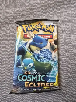 Sealed Cosmic Eclipse Booster Pack (Blastoise & Piplup) - Sun & Moon Pokemon - Image 1