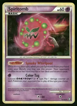 2010 Heavily Played Pokemon Spiritomb 10/102 HGSS Triumphant - Image 1