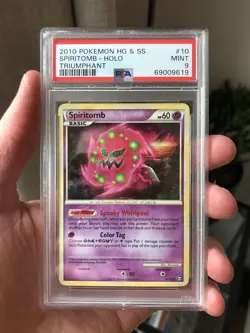 PSA 9 Spiritomb Holo Pokemon Heart Gold & Soul Silver Triumphant 10/102 - Image 1