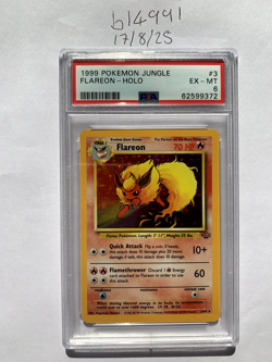 Flareon Jungle Set 3/64 PSA 6 pokemon tcg WOTC 1999 RARE HOLO - Image 1