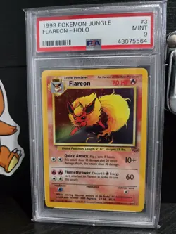 PSA 9 1999 Pokemon Jungle Flareon Holo #3/64 - Image 1