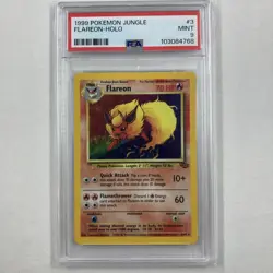 1999 POKEMON JUNGLE EN #3/64 FLAREON HOLO PSA 9 MINT ENGLISH - Image 1