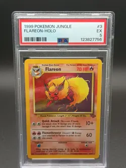 Pokemon TCG Flareon Jungle 3/64 Holo Unlimited Holo Rare PSA 5 EX #123827756 - Image 1