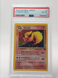 FLAREON 1999 POKEMON JUNGLE HOLO RARE 3/64 PSA 6 Q5686 - Image 1