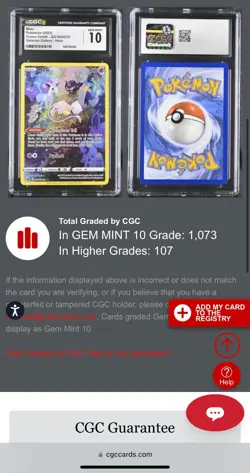 Mew GG10/GG70 Pokemon Crown Zenith: Galarian Gallery Holo CGC Gem Mint 10 - Image 2