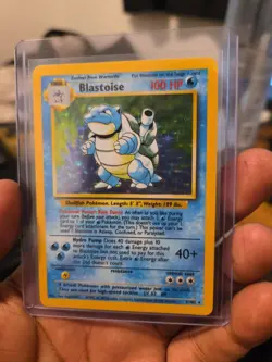 Pokemon TCG Blastoise Holo Rare Card 002/102 HP/Damaged, Base Set - Image 1