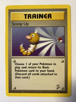 SCOOP UP Trainer Pokemon TCG Trading Card - RARE - 107/130 Base Set 2 - Image 1