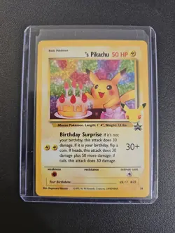 Birthday Pikachu 24 Holo Black Star Celebrations Promo Pokemon Card NM - Mint - Image 4