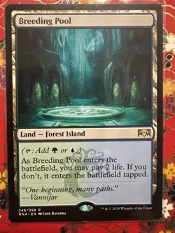 Magic the Gathering Breeding Pool Rare Ravnica Allegiance Simic Land - Image 1