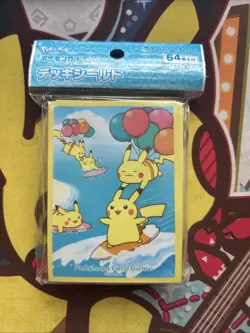 Pokemon Center Card Sleeves - Surfing Flying Pikachu - Japanese 64 Count Sealed - Image 1