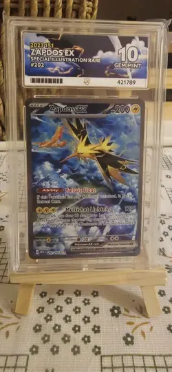 Pokemon TCG Zapdos EX Card 202/165 Scarlet Violet-151 Sir, Ace 10 💎 - Image 1