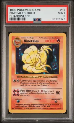 Ninetales 1999 Pokemon Base Set Shadowless PSA 9 #12 - Image 1