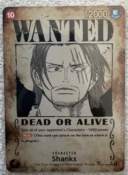Shanks OP09-004 Parallel Wanted SR One Piece CCG Emperors in the New World Foil - Image 1