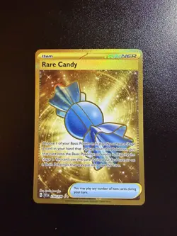 Pokemon TCG Scarlet & Violet Base Set: Rare Candy 256/198 Gold Hyper Rare - LP - Image 1