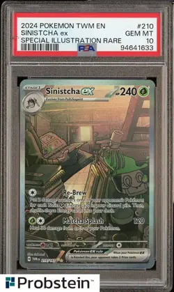 2024 Pokemon TWM EN Twilight Masquerade SIR #210 Sinistcha ex PSA 10 GEM MINT - Image 1