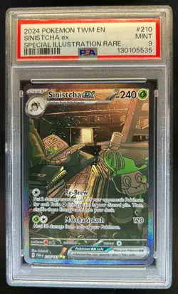 2024 Pokemon SV Twilight Masquerade TWM EN Sinistcha ex #210/167 PSA 9 - Image 1