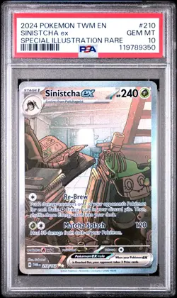 2024 POKEMON TWM EN TWILIGHT MASQUERADE 210 SINISTCHA EX PSA 10 - Image 1