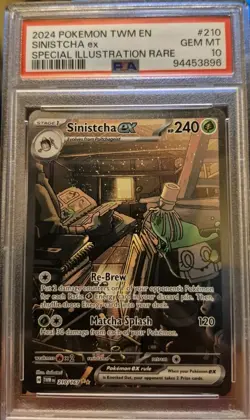 2024 POKEMON TWM EN-TWILIGHT MASQUERADE #210 SINISTCHA EX PSA 10 - Image 2