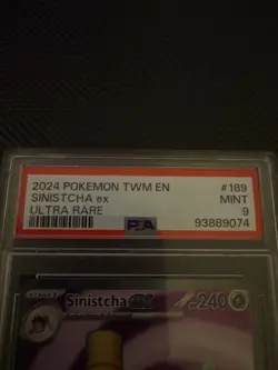 2024 POKEMON TWM EN-TWILIGHT MASQUERADE ULTRA RARE #189 SINISTCHA EX PSA 9 - Image 3