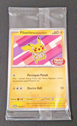 Pikachu Batik 190/SV-P Indonesia Journey Promo Indonesian Pokemon Card SEALED - Image 1