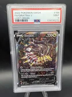 Giratina V 186/196 Swsh11: Lost Origin Holo Full Art Pokemon PSA 9 Mint - Image 1