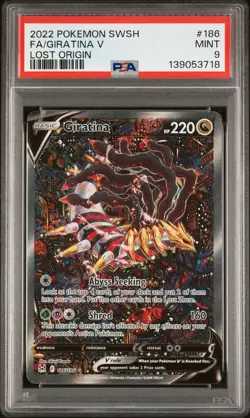 Pokemon Giratina V Alt Full Art 186/196 Lost Origin SIR #186 MINT PSA 9 CLEAN - Image 1