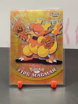 2000 Pokemon Game Topps Chrome Magmar TV Rare Base Set Series 2 - Image 1