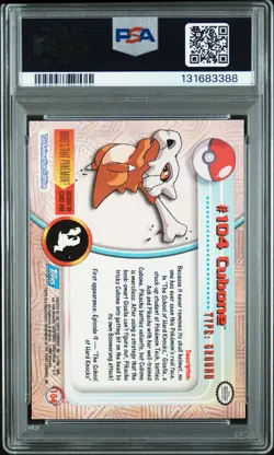 2000 TOPPS POKEMON TV ANIMATION SER 2 #104 CUBONE PSA 6 - Image 2