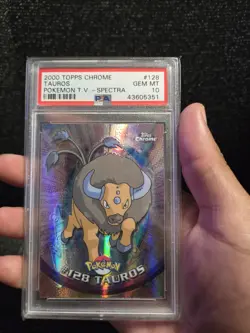 PSA 10 2000 Pokemon Game Topps Chrome Tauros TV Rare Base Set Series 2 GEM MINT - Image 1