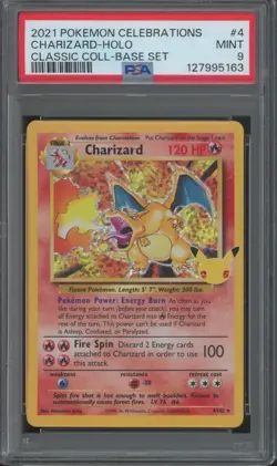 2021 Pokemon Celebrations Classic Collection Holo #4 Charizard Mint PSA 9 - Image 1