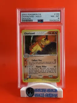 Charizard 100/97 EX Dragon Holo Secret Rare 2003 Pokemon TCG Card PSA 8 Swirl - Image 1